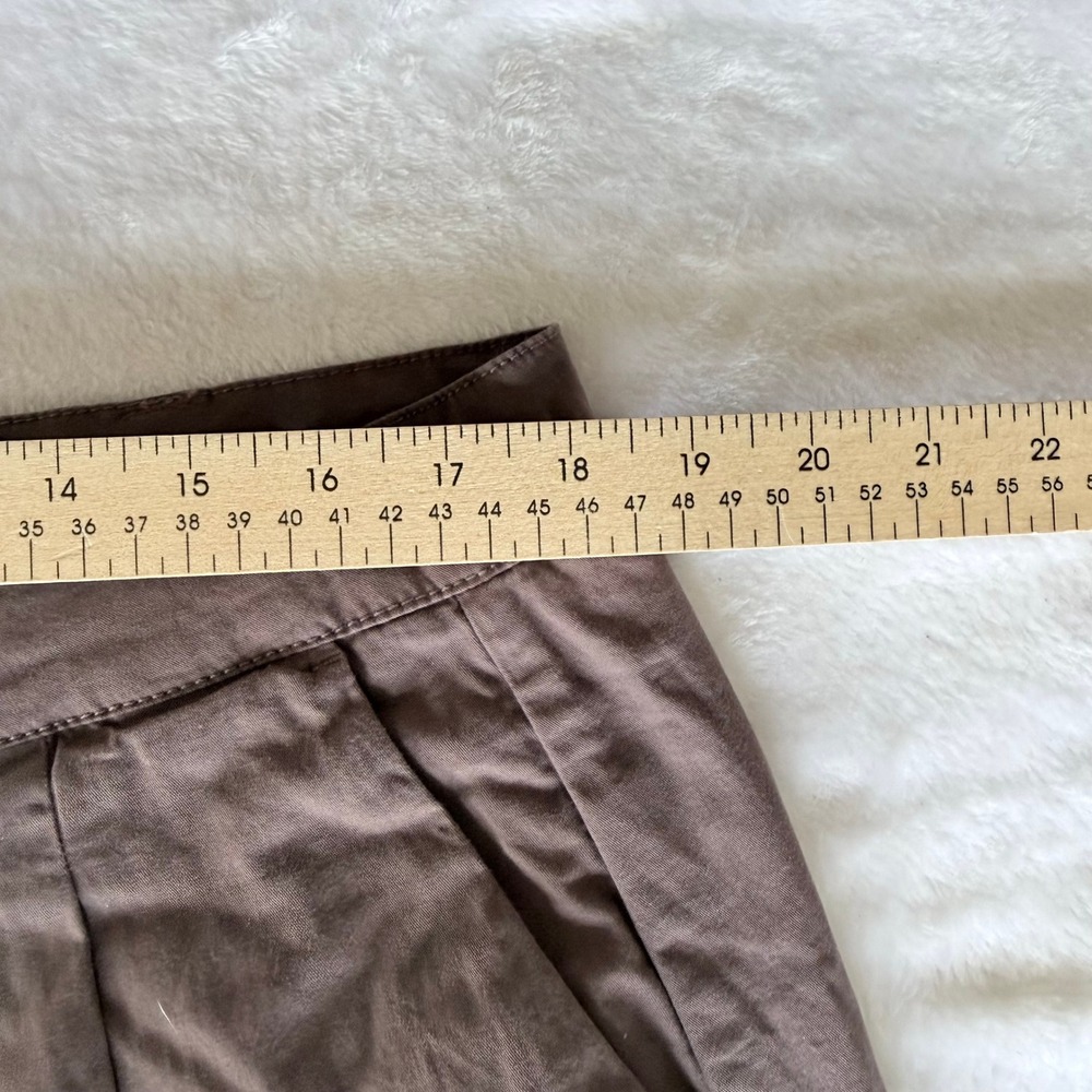 Pact Organic Cotton Wide Leg Pleated Pants Brown High Rise XL Adjustable Back - Picture 4 of 7